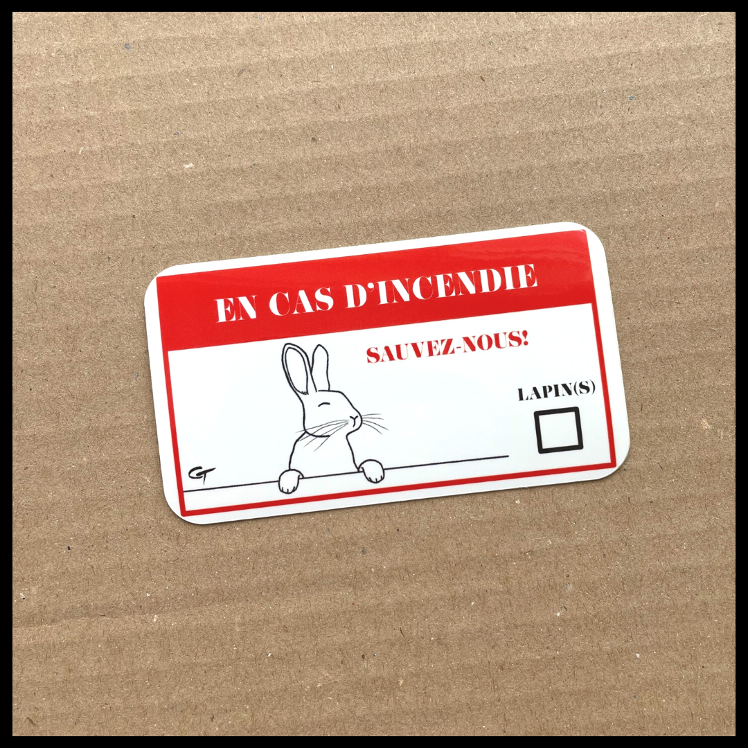 Sticker Premium - Prévention incendie Lapins